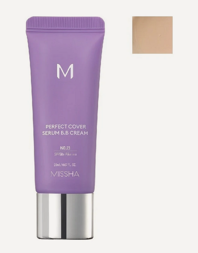Изображение товара BB-крем MISSHA М тональный Perfect Cover Serum с антивозрастной сывороткой для сияния кожи, SPF50 /PA, тон 23 natural beige, 20 мл