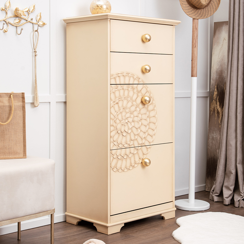 Тумба для обуви Bogacho Heri 4 кремовая из МДФ ручная работа 57200₽