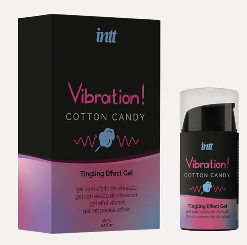 Изображение товара 78540 Увлажняющий гель Жидкий вибратор Cotton Candy, 15 мл. Возбуждающая смазка со вкусом сладкой ваты