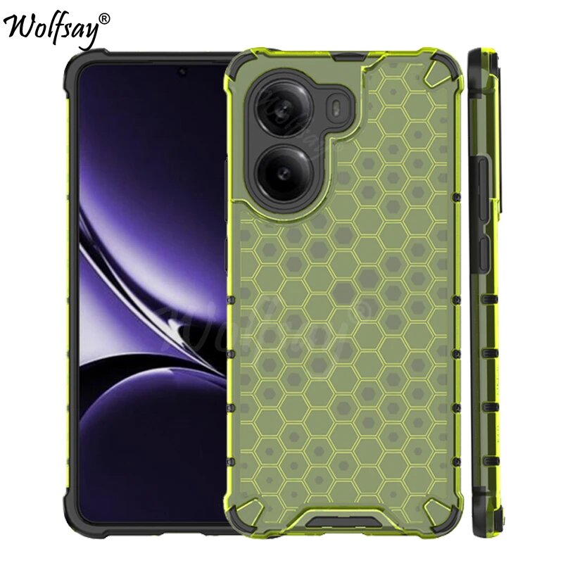 Противоударный прозрачный чехол для Xiaomi Poco X7 Pro Honeycomb Armor Full Back Case для Poco X7 Pro Чехол для Poco X7 Pro 5G, Red, For Poco X7 Pro 5G — фото 1