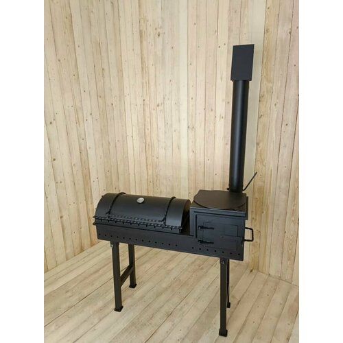 Мангал - гриль. Усиленное барбекю 5мм горячекатанная сталь. С печкой и местом под казан