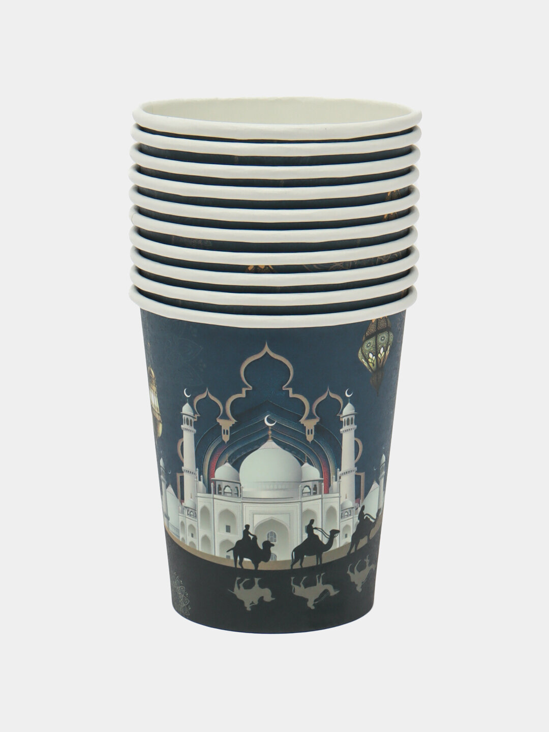 Бумажные стаканчики для мусульманских праздников Ramazon EID, 10 шт Голубой
