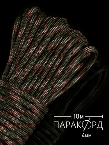 Изображение товара Паракорд 4 мм 7 жил для плетения 550 из полиэстера Hobbylive -10 м зеленая оливка