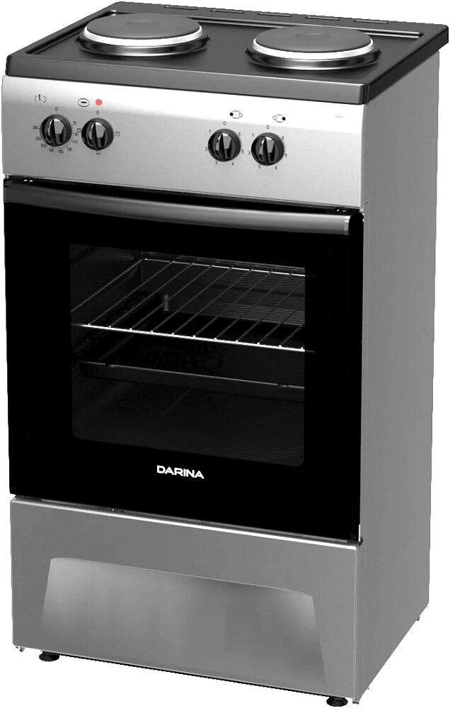 Электрическая плита DARINA 5404 S серый, электрическая варочная поверхность, ящик для посуды — фото 1