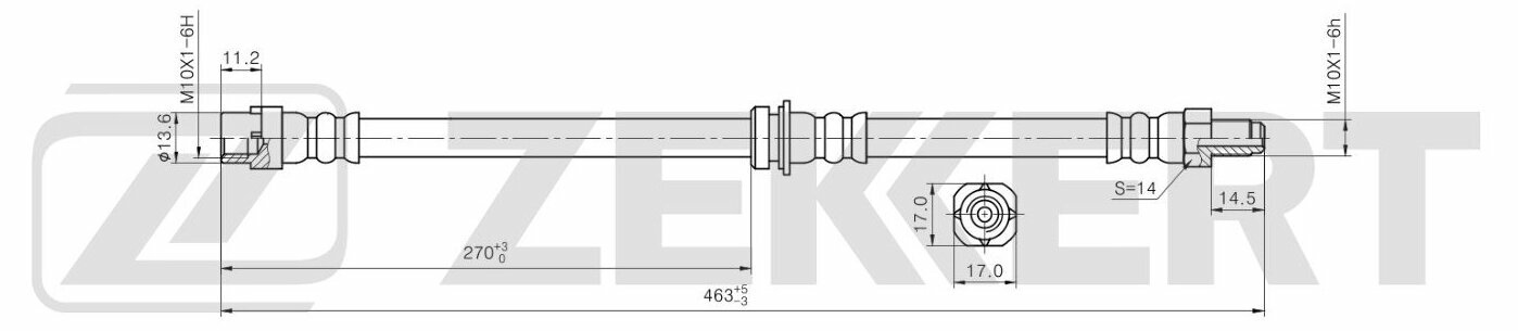 Тормозной шланг задний, для БМВ X5 06-, X6 08- арт BS9102