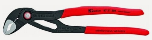 Изображение товара Клещи переставные с фиксатором Knipex KN-8721250SB COBRA® QuickSet, зев 50 мм (2"), под ключ 46 мм, L-250 мм, Cr-V