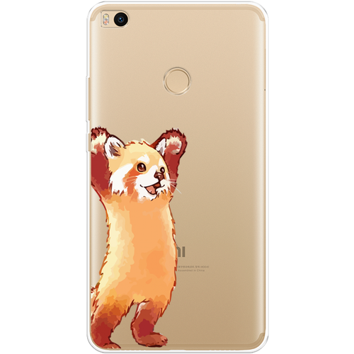 Силиконовый чехол на Xiaomi Mi Max 2 / Сяоми Ми Макс 2 Красная панда в полный рост, прозрачный