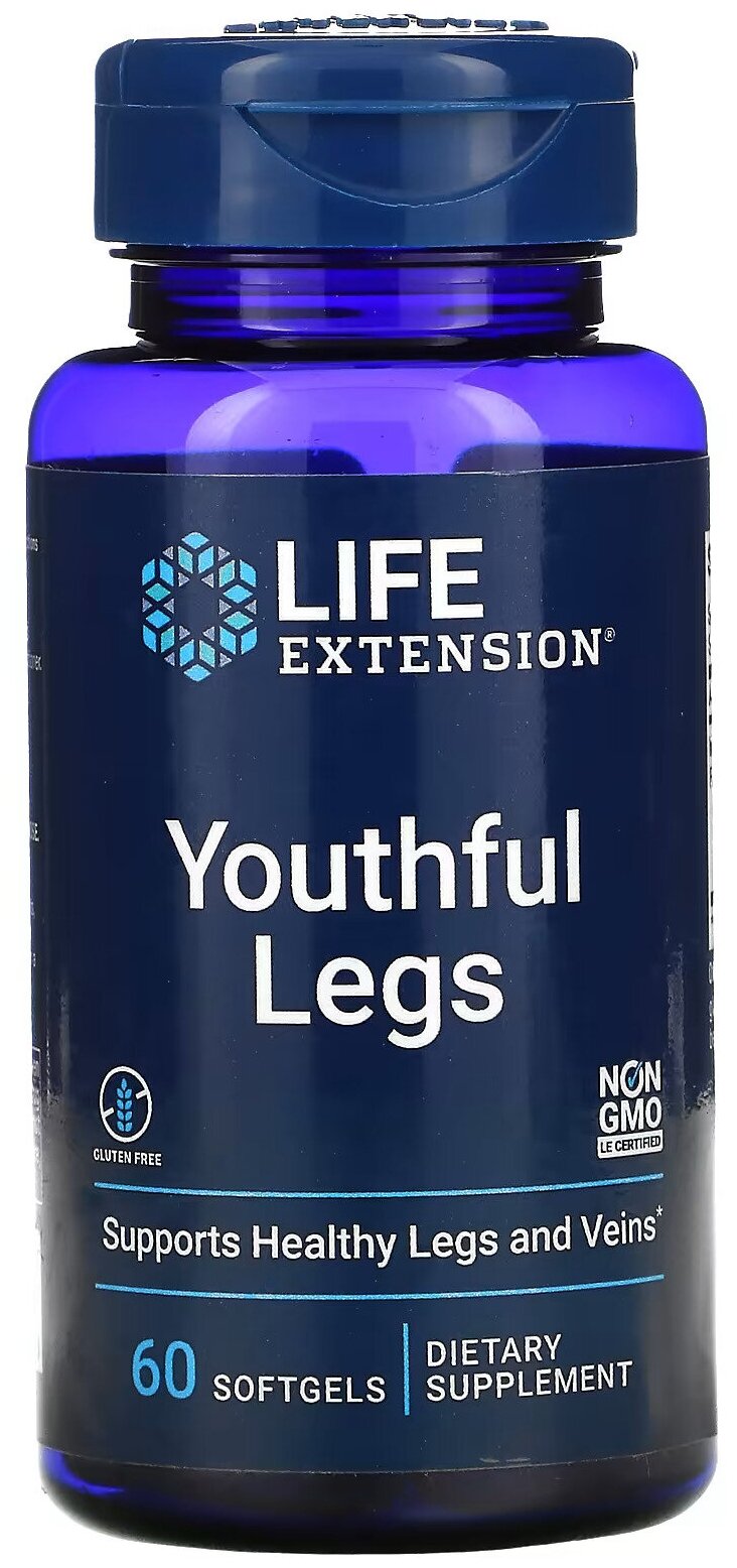 Лайф Экстэншн Youthful Legs добавка для здоровья ног 60 мягких таблеток