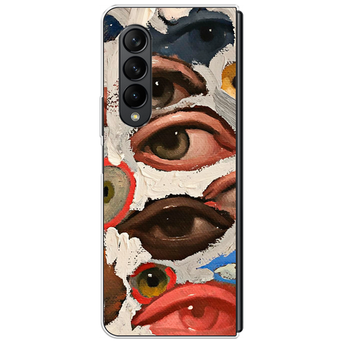 Пластиковый чехол на Samsung Galaxy Z Fold 3 / Самсунг Галакси Зет Фолд 3 Глаза масляная живопись