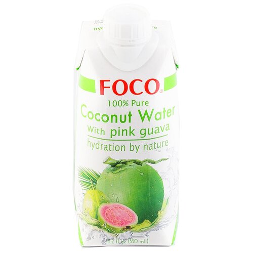 Кокосовая вода с розовой гуавой FOCO 300 г 330 мл