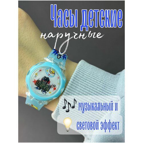 Детские электронные часы с музыкой и подсветкой, наручные для мальчиков №4