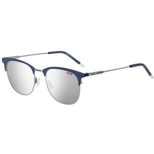 Солнцезащитные очки HUGO, прямоугольные, оправа: металл, для мужчин, серый