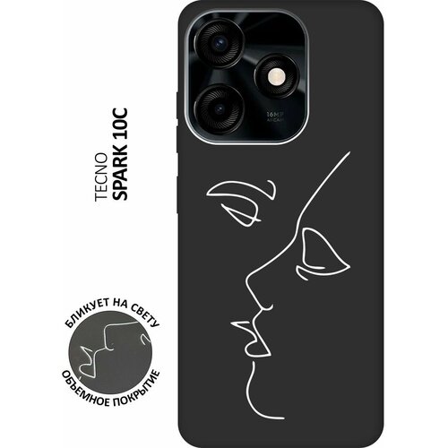 Матовый чехол Faces W для Tecno Spark 10C / Техно Спарк 10С с 3D эффектом черный матовый чехол fck pattern w для tecno spark 10c техно спарк 10с с 3d эффектом черный