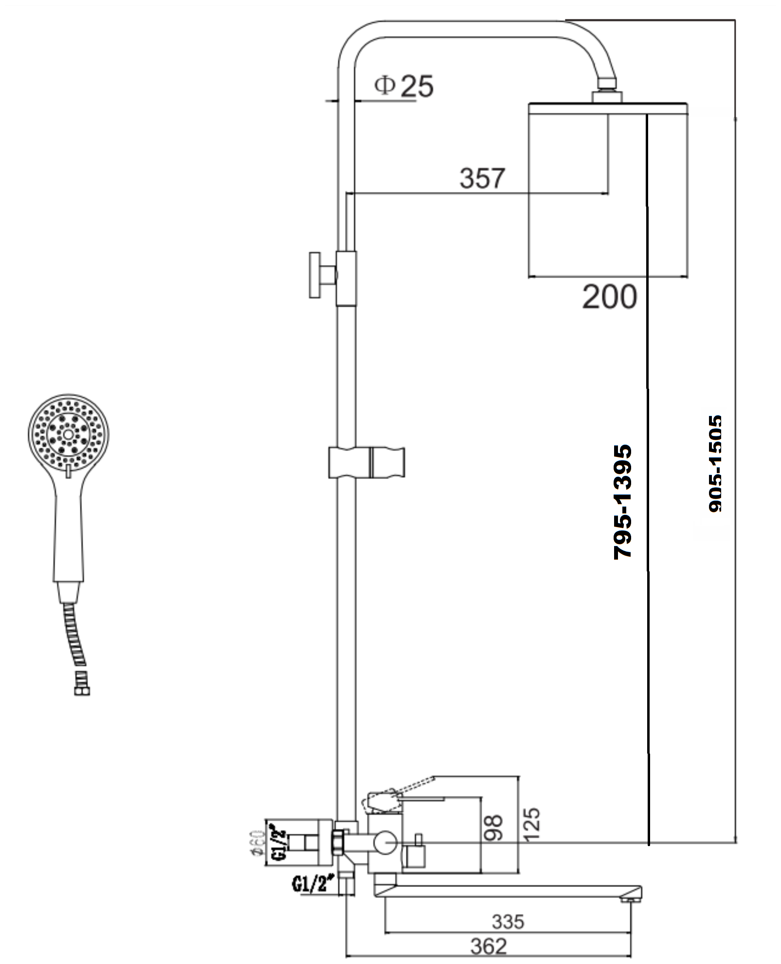 Стойка для душа Fmark FS8345-35 - фотография № 4