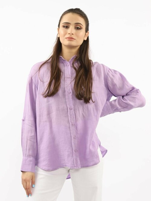 Рубашка  A Passion Play, повседневный стиль, однотонная, размер L, фиолетовый