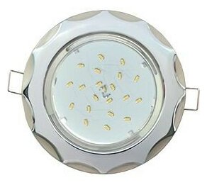 Встраиваемый светильник Ecola круглый без рефлектора GX53 H4 "Звезда" хром-жемчуг 38x116 FX81H4ECB