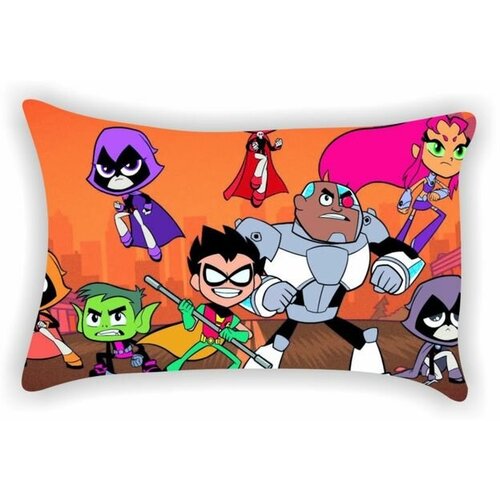 Подушка Юные Титаны Вперёд, Teen Titans Go №22, картинка С двух сторон