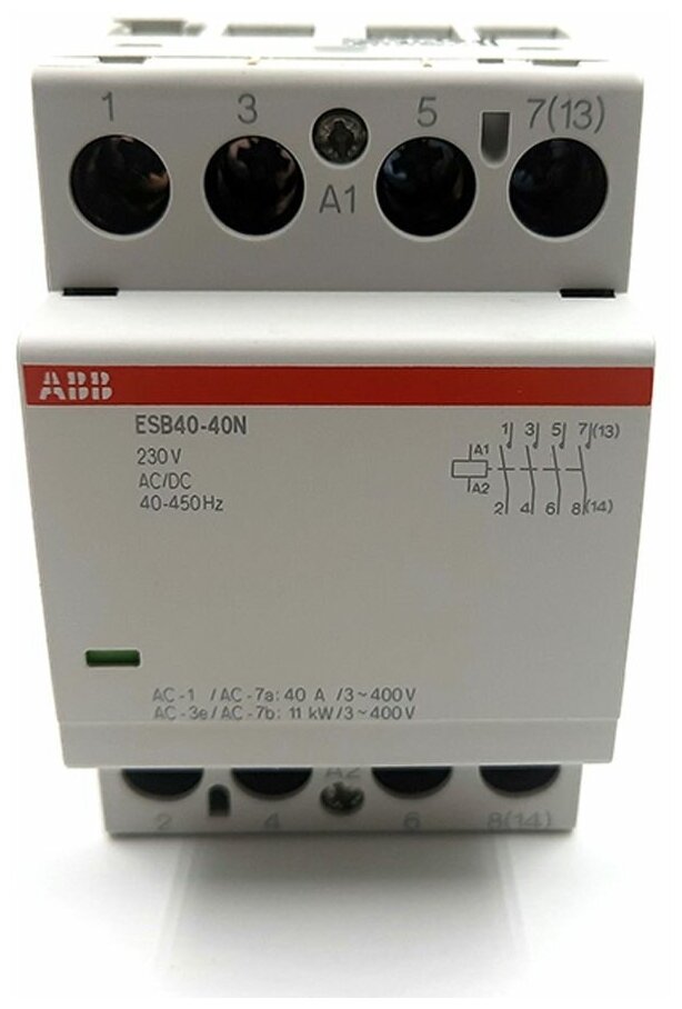 Контактор ESB40-40N-06 модульный (40А АС-1 4НО) катушка 230В AC/DC ABB 1SAE341111R0640 - фотография № 11