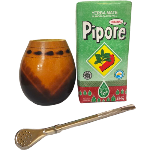 Комплект для чая мате «Pipore Original» ( Al-SOL, бомбилья раскручивающаяся, мате 250 гр)