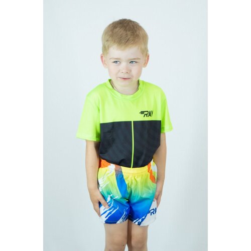 фото Футболка ray, размер 24, черный, зеленый