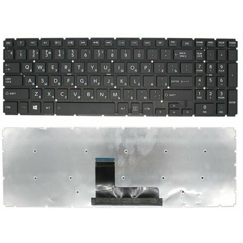 Клавиатура для ноутбука Toshiba Satellite L50-B черная без рамки клавиатура для ноутбука toshiba 9z n7usu 10r черная с подсветкой рамка серая