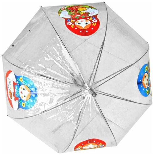 Зонт-трость Свято-Троицкая Сергиева Лавра, полуавтомат, прозрачный, бесцветный