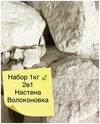 Мел пищевой, природный (кусковой). 1 кг. Набор 2 в 1: Настёна/Волоконовка