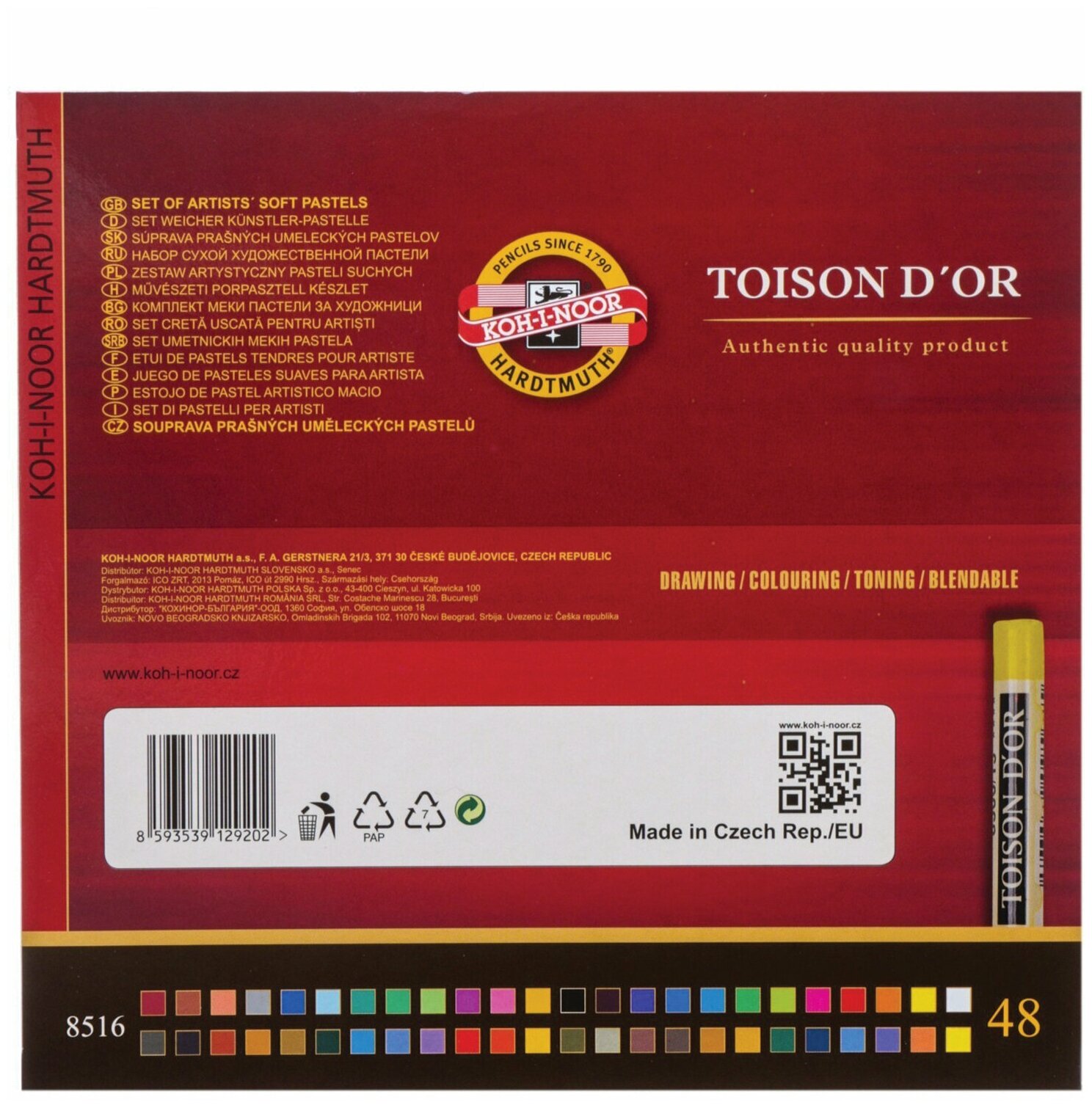 Пастель сухая художественная Toison d`Or Soft 8516, 48 цветов KOH-I-NOOR - фото №6