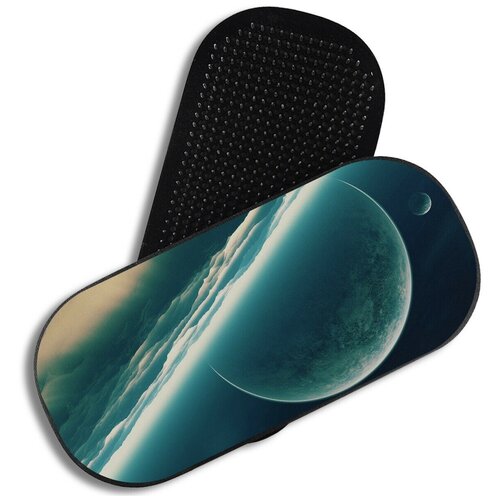 фото Доска садху для йоги с гвоздями, уф печать, овал космос звезды галактика - 3646 woodart