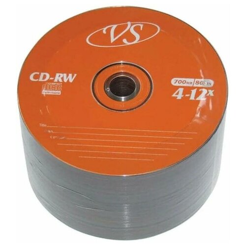 vs диск cd rw 80 4 12x cb 10 cdrwcb1001 Диск CD-RW VS 700 Mb, 12x, Bulk (50), (50/600)