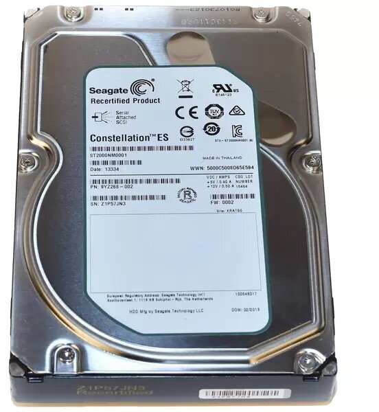 Жесткие диски Seagate Жесткий диск Seagate 3.5" 2TB SAS 7.2K 6Gb ST2000NM0001