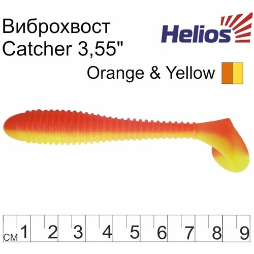 виброхвост helios catcher 9 см hs 2 005 1444958 коричневый 5 шт Виброхвост Helios Catcher 9 см HS-2-015, 1444955, оранжевый, 5 шт