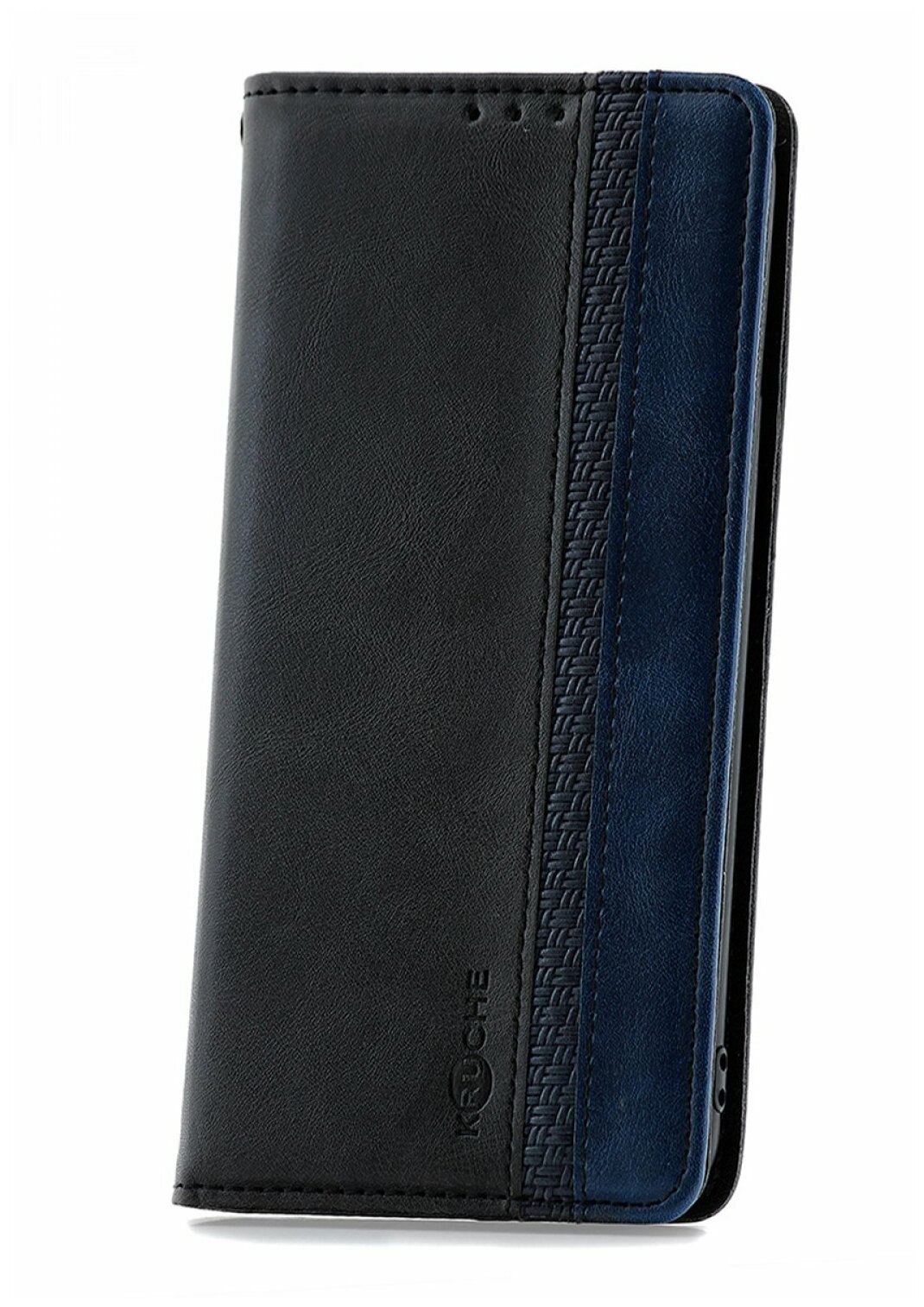 Чехол на Xiaomi Redmi 7A Kruche Purse Combi черный, книжка с карманом для карт, противоударный кейс с магнитом, с защитой камеры, с подставкой
