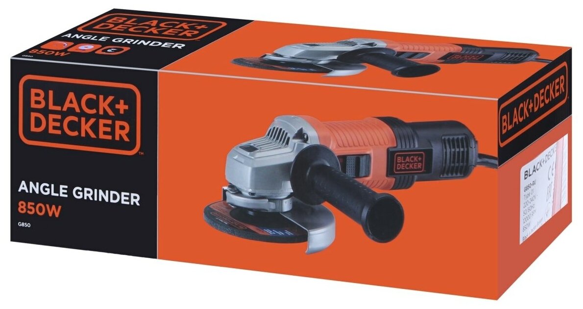 Углошлифовальная машина BLACK+DECKER G850-RU - фотография № 16