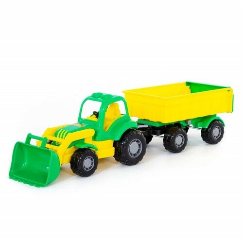 Трактор с прицепом №1 и ковшом «Крепыш», цвета микс трактор багги с ковшом и прицепом