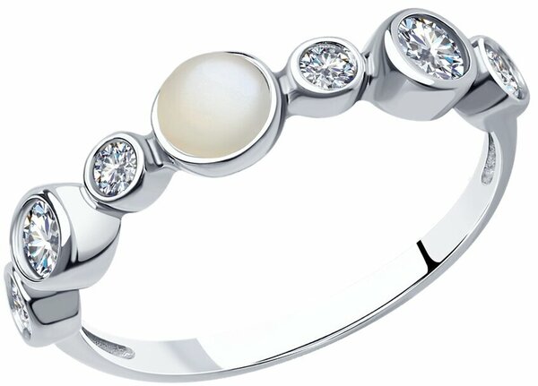 Кольцо Diamant online серебро, 925 проба, лунный камень, фианит