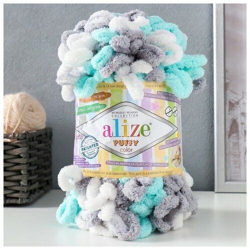 пряжа alize puffy color 100 % микрополиэстер 9 м 100 г 6408 Пряжа Puffy color 100 % микрополиэстер 9м/100г (6408)