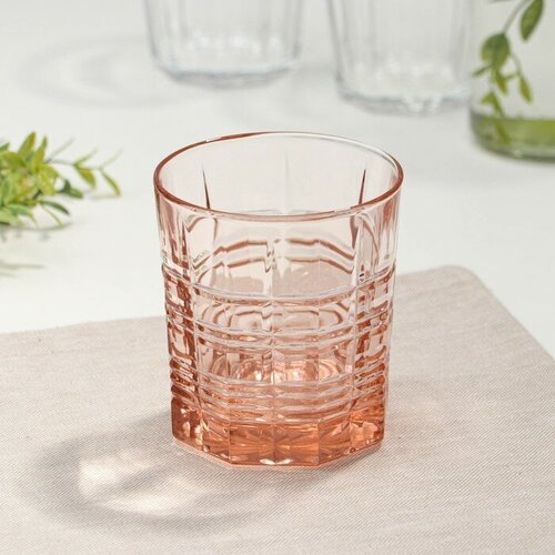 Стакан низкий стеклянный Даллас 300 мл цвет розовый для дома 699₽