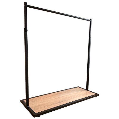 Вешалка напольная ALBERO-1200 регулируемая по высоте с деревянной полкой