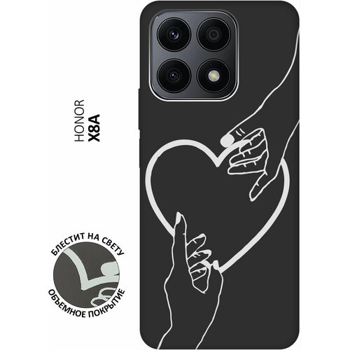 Матовый Soft Touch силиконовый чехол на Honor X8a, Хонор Х8А с 3D принтом Hands W черный матовый soft touch силиконовый чехол на honor x8a хонор х8а с 3d принтом brain plus heart w черный