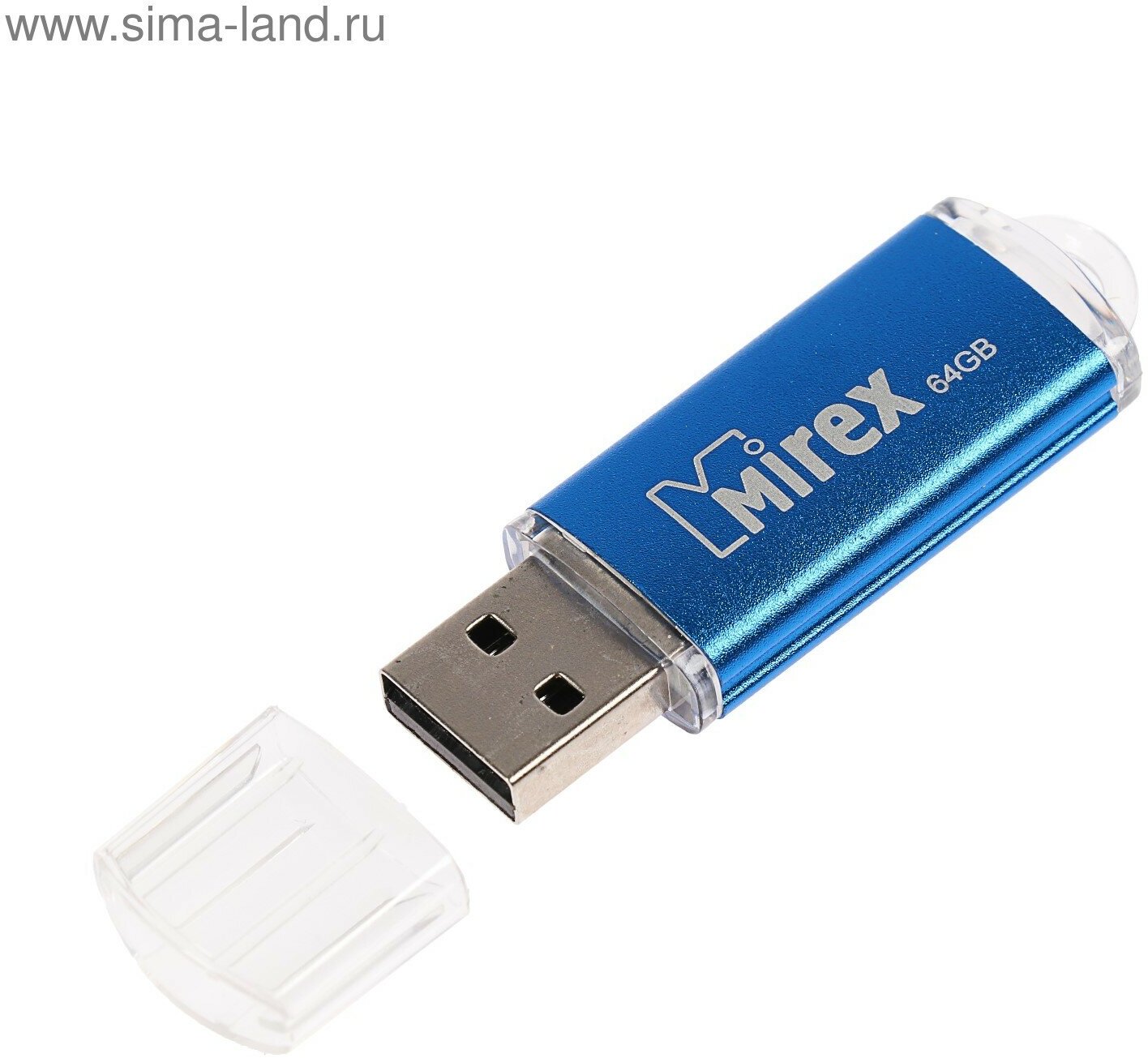 Флешка UNIT AQUA, 64 Гб, USB2.0, чт до 25 Мб/с, зап до 15 Мб/с, синяя