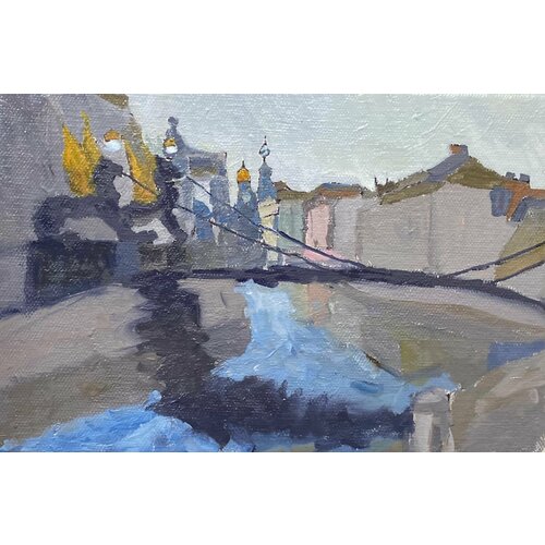 Вид набережная Санкт-Петербург Картина маслом современный художник С. Петербург