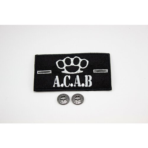 Патч A.C.A.B с кастетом + 2 пуговицы acab all cats are beautiful hip hop hipster cartoon print shopping bags girls fashion casual pacakge hand bag