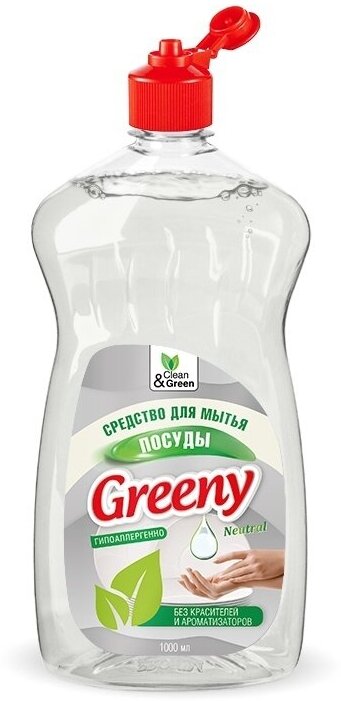 Средство для мытья посуды "Greeny" Neutral 1000 мл. Clean&Green CG8134