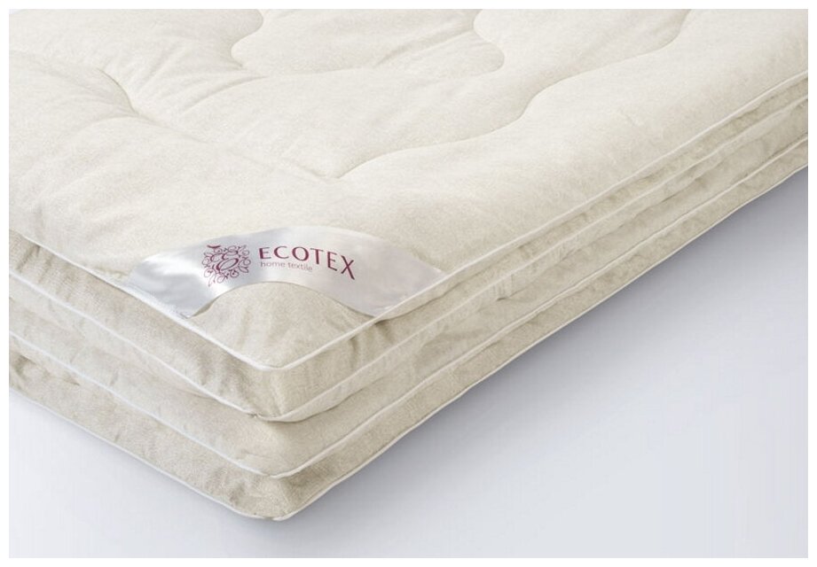 Одеяло лён 2-спальное (172х205 см) "Нежный лен", чехол - сатин (100% хлопок), Ecotex