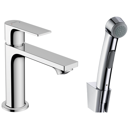 Hansgrohe 72216000 HG Rebris E смеситель для раковины 110, с гигиеническим душем hansgrohe 72576000 rebris e 210 смеситель для раковины сливной гарнитур хром