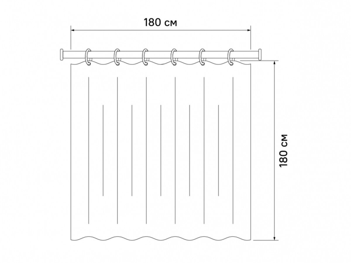 Штора для ванной комнаты, 180*180см, PEVA, P29PV11i11, IDDIS - фотография № 5