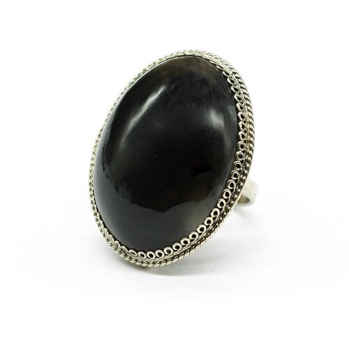 Кольцо Радуга Камня, обсидиан, размер 18, черный, коричневый кольцо радуга камня обсидиан размер 18 черный