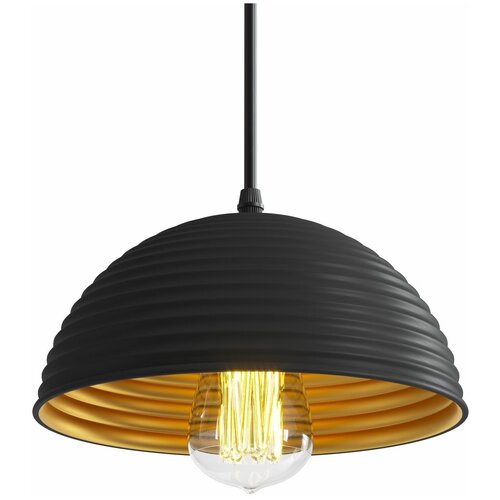 Подвесной светильник потолочный на кухню, в детскую комнату, в спальню GSMIN Loft Circle люстра в винтажном стиле железный 30 см. (Черный)