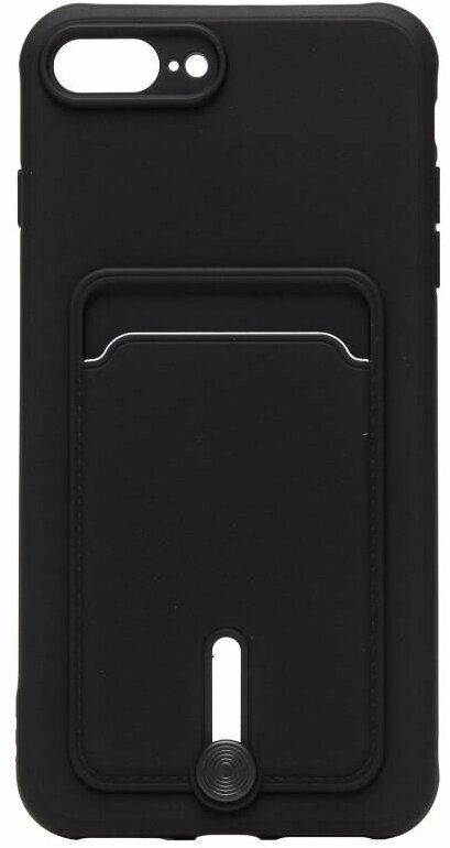 фото Чехол для iPhone 7 Plus, iPhone 8 Plus силиконовый с картхолдером №4 <бордовый>